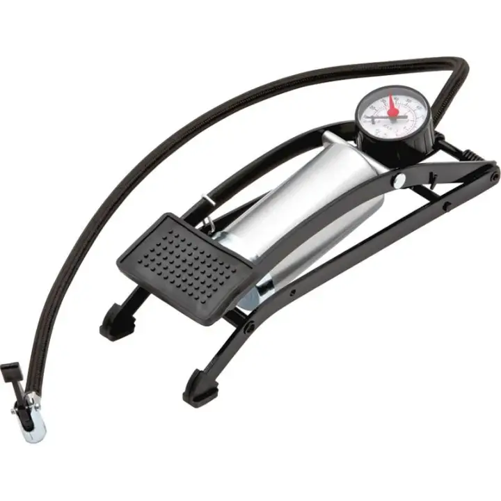 Footpump Single Barrel 0-100 psi & 0-7 bar Gauge